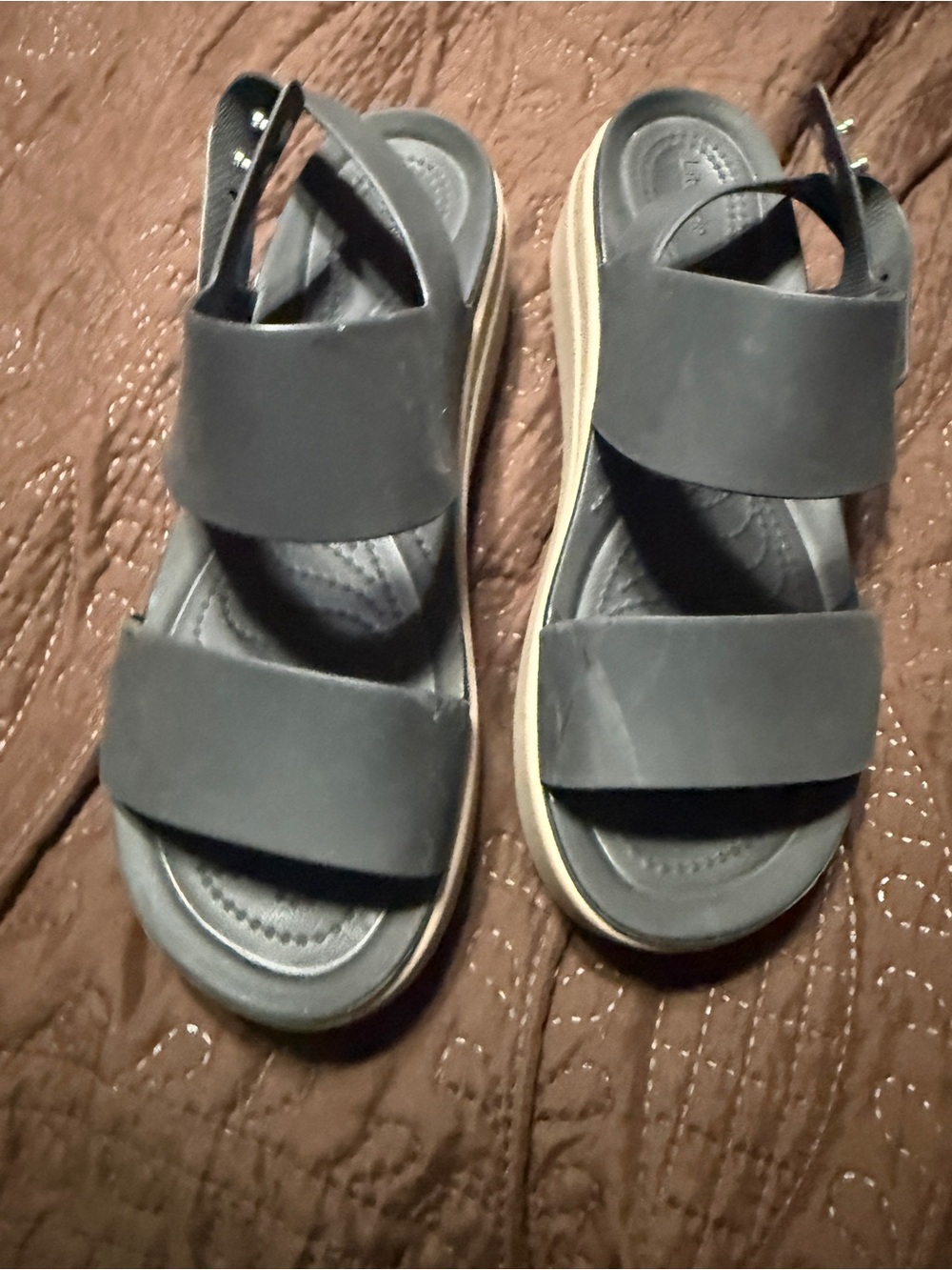 CROCS Women's Black Wedge Sandals